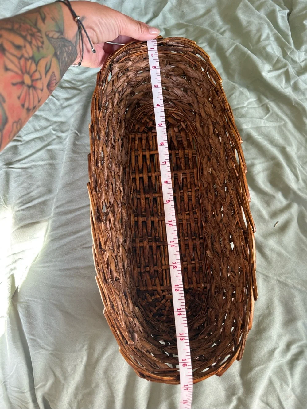 Handwoven Brown Wicker Storage Basket - Home Accents